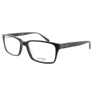 Authentic Guess GU 1843 BLK Black Plastic Rectangle Eyeglasses 57mm